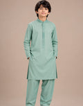 Boys Sage Green Embroidered Kurta Shalwar — Harisan Wear