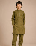 Boys Olive Green Kurta Shalwar — Harisan Wear