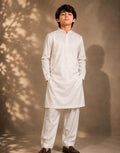 Boys White Embroidered Kurta Shalwar — Harisan Wear