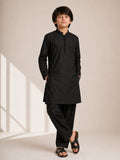 Boys Black Kameez Shalwar — Cotton Lawn Plain Everyday Classic