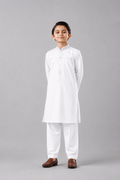 Boys White Kurta Shalwar — Wash n Wear Eid Classic