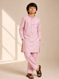 Boys Pink Embroidered Kameez Shalwar — Cotton Lawn Eid Mehndi