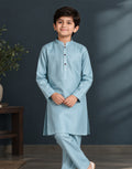 Boys Ice Blue Royal Silk Kurta Shalwar — Harisan Wear